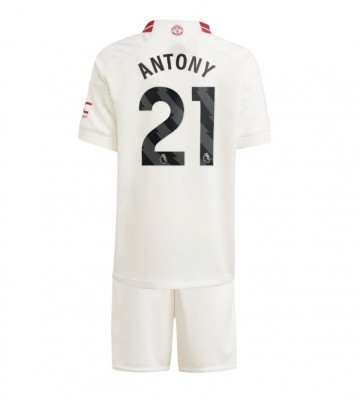 Manchester United Antony #21 Tredje Kläder Barn 2023-24 Kortärmad (+ Korta byxor)